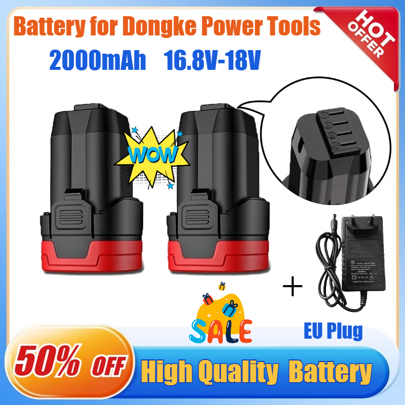Brushless Cordless Electric Drill 18V - Batería de 16,8 V/18V 2.0Ah para
