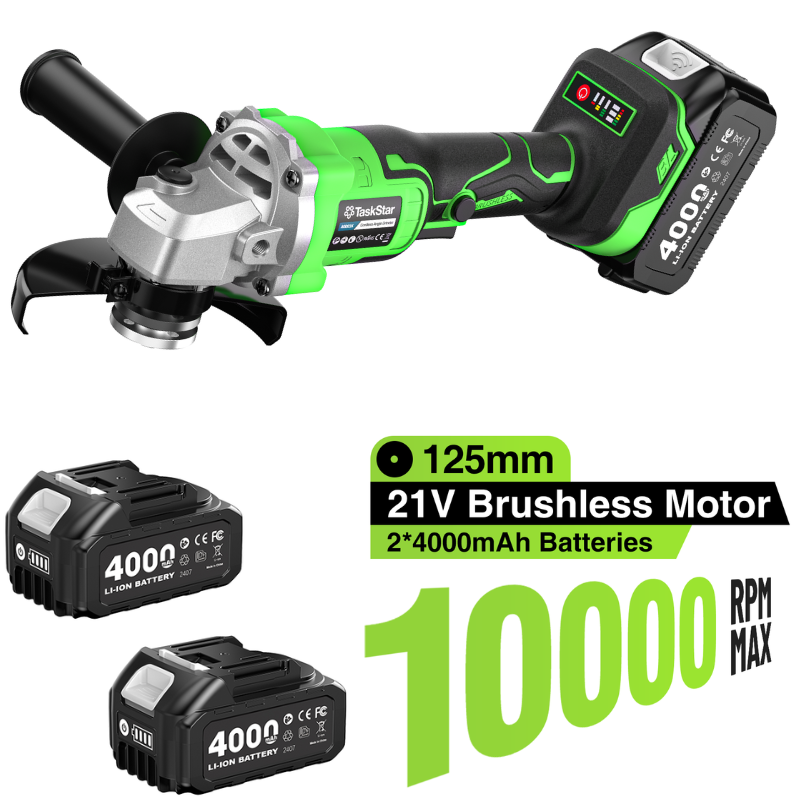 Brushless Angle Grinder Battery Powered - Kit de amoladora angular TaskStar de