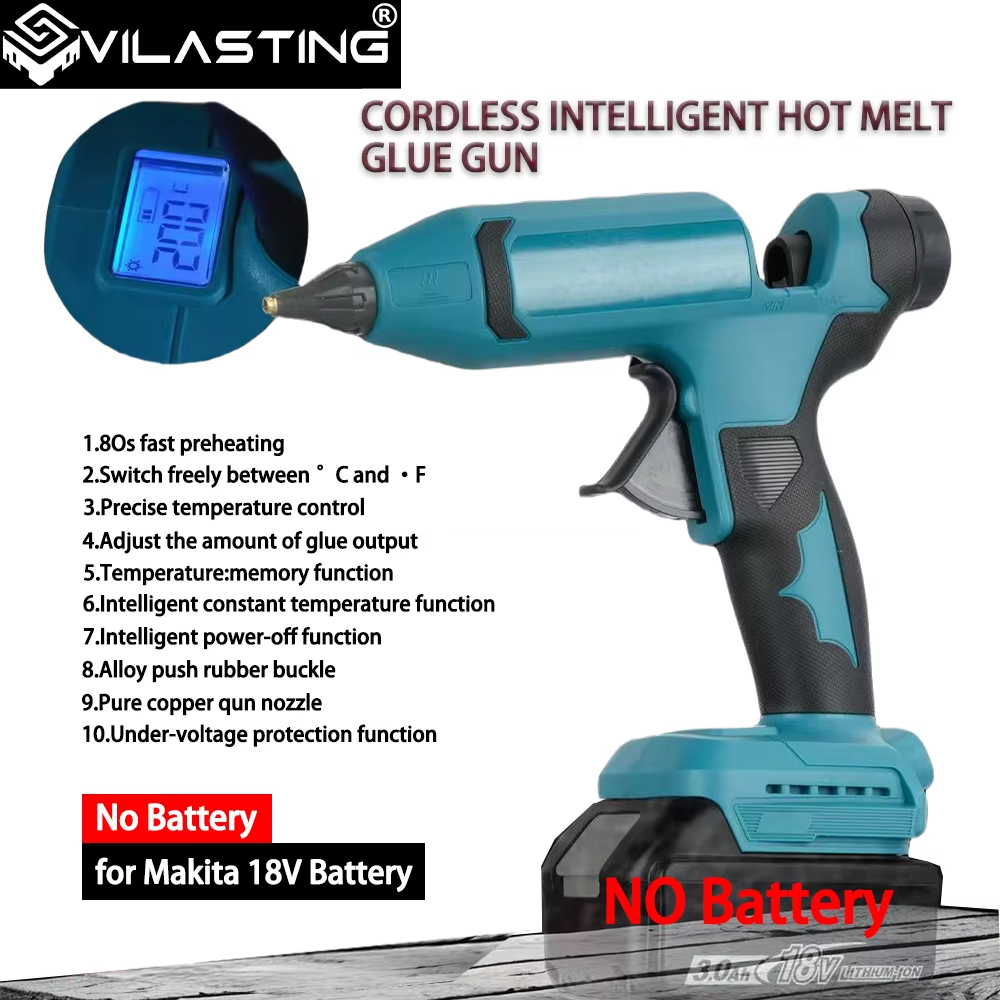 Hot Melt Glue Gun Cordless - VILASTING-pistola de pegamento termofusible eléctrica, pantalla