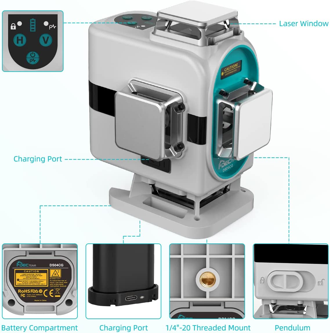 Nivel Láser Autonivelante DS04 - Laser Level 16 Lines 4D Green reseña y precio