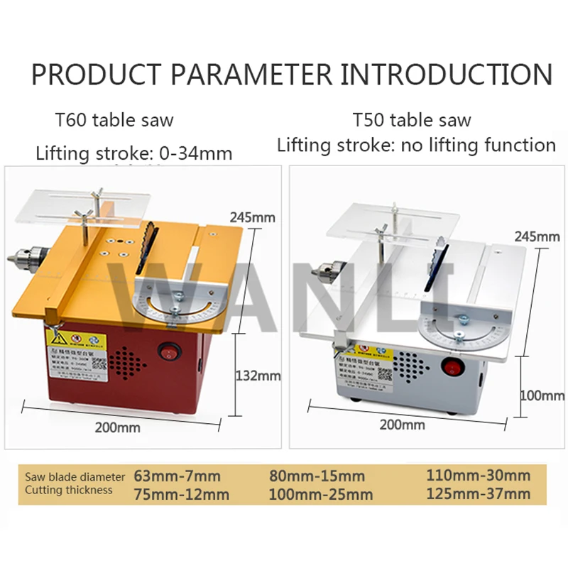 Mini máquina cortadora pequeña - Mini Table Saw For Woodworking reseña y precio