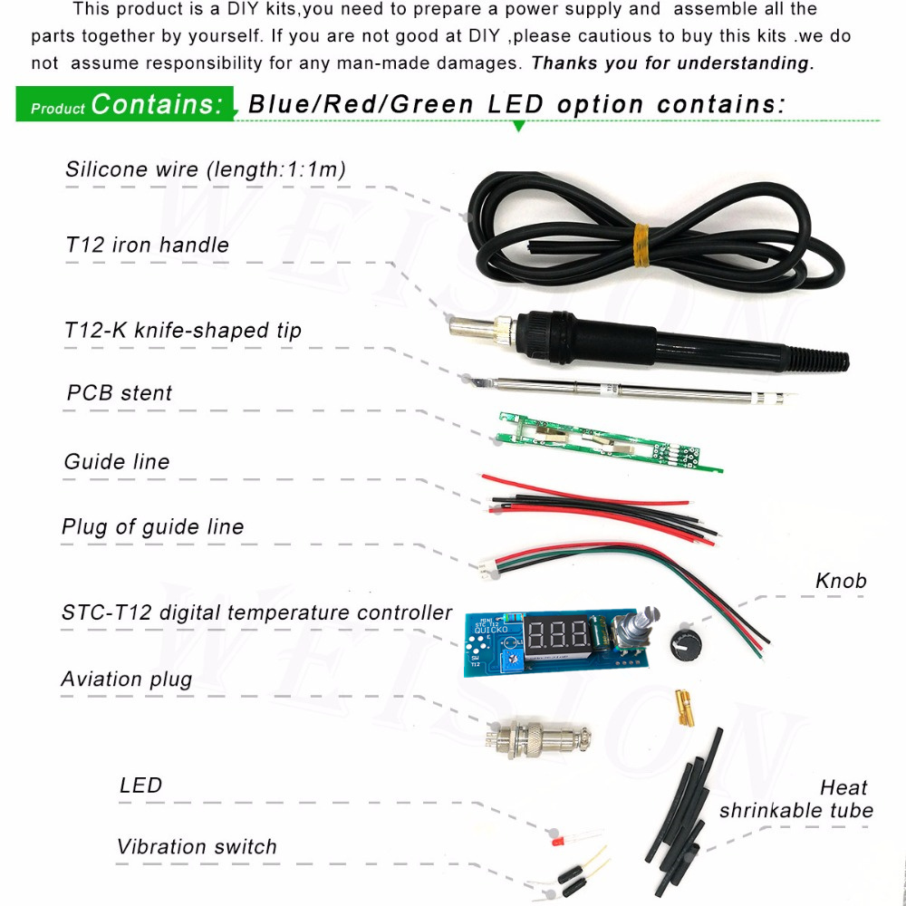 Kits de bricolaje de hierro pa - Digital Soldering Station T12 reseña y precio