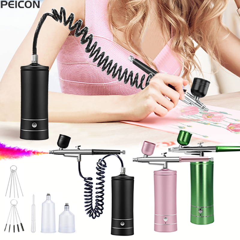 Aerógrafo de pintura con compr - Airbrush Kit With Mini Compressor reseña y precio