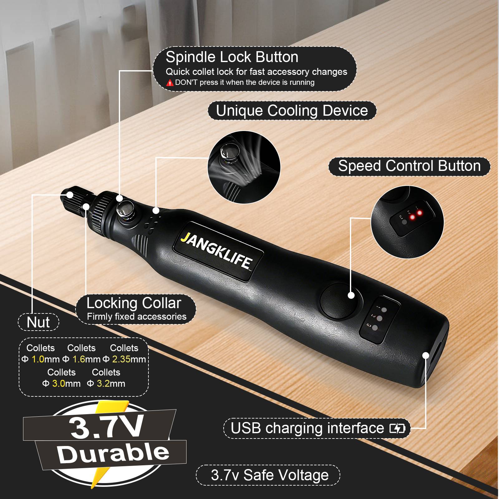 Kit de herramientas rotativas  - Cordless Rotary Tool Kit Accessories reseña y precio