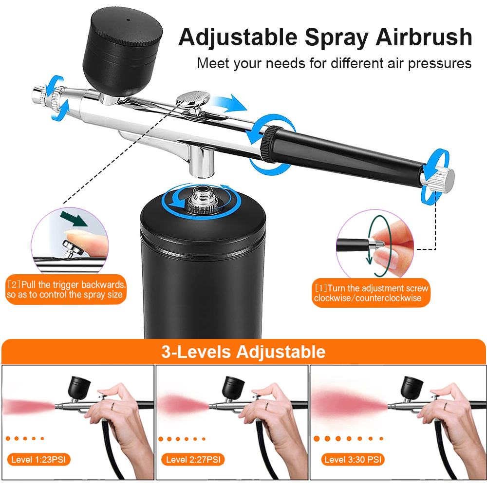 Aerógrafo con compresor, aeróg - Airbrush Kit With Mini Compressor reseña y precio