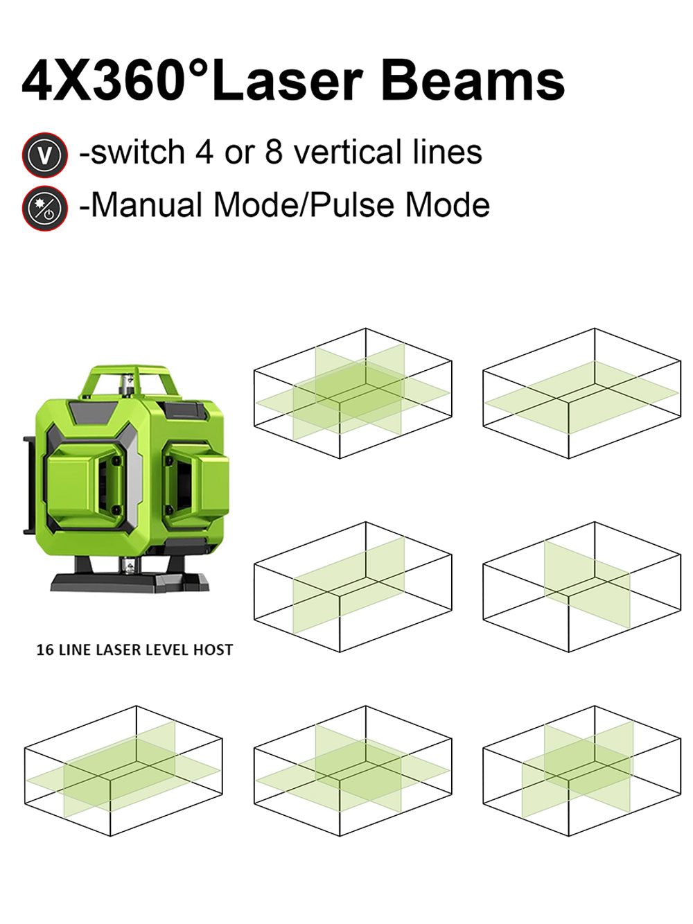 LFINE 4D  16  líneas 360 nivel - Laser Level 16 Lines 4D Green reseña y precio