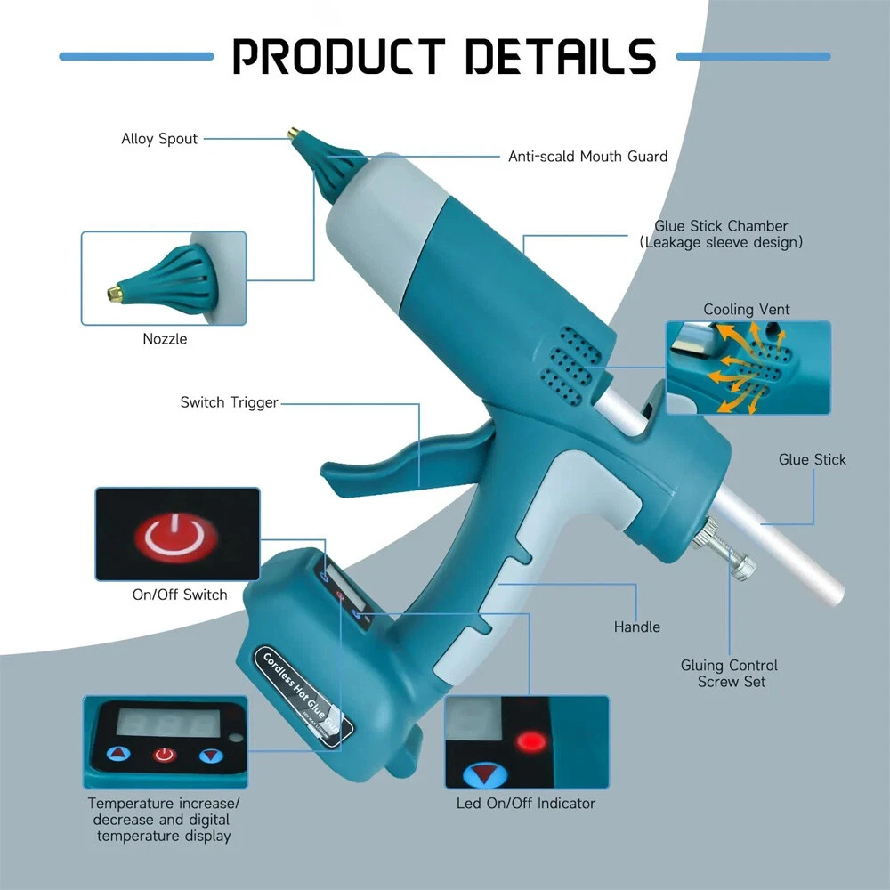 Pistola de pegamento termofusi - Hot Melt Glue Gun Cordless reseña y precio