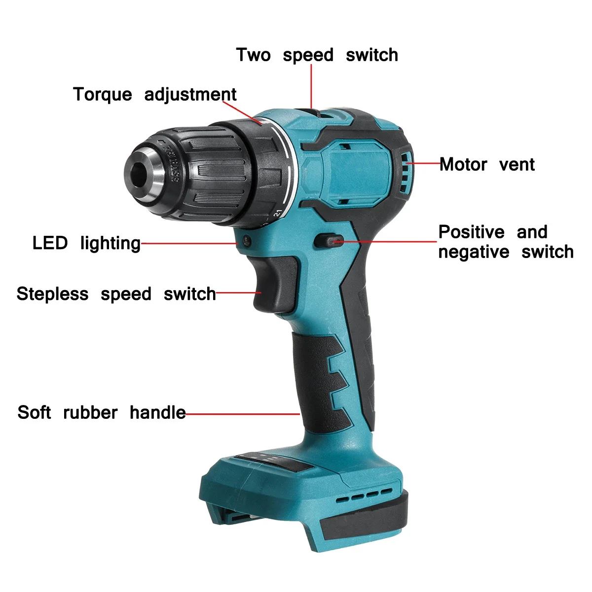 Taladro eléctrico de 18V, 90N. - Brushless Cordless Electric Drill 18V reseña y precio