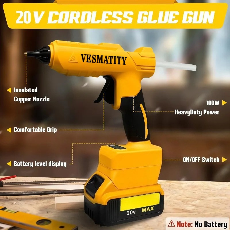 Pistola de pegamento caliente  - Hot Melt Glue Gun Cordless reseña y precio